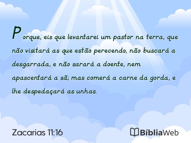 Zacarias 11:16 em imagem para compartilhar