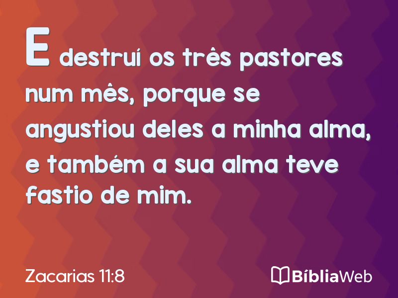 Zacarias 11:8 em imagem para compartilhar