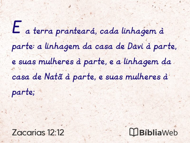 Zacarias 12:12 em imagem para compartilhar