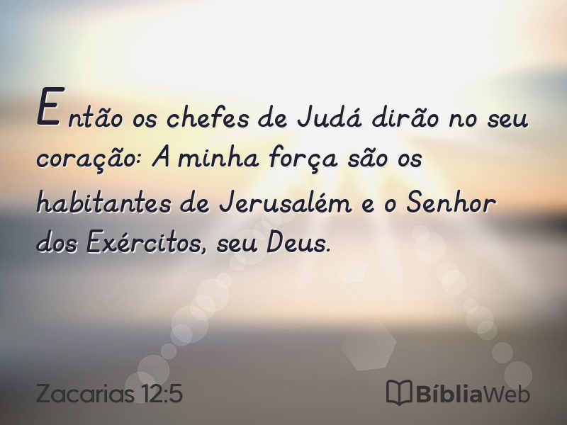 Zacarias 12:5 em imagem para compartilhar