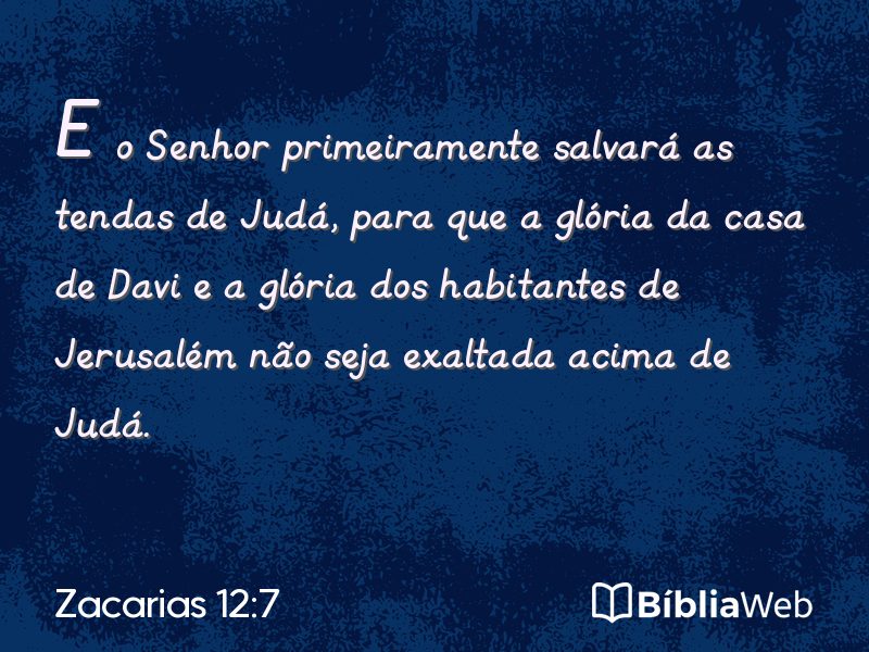 Zacarias 12:7 em imagem para compartilhar
