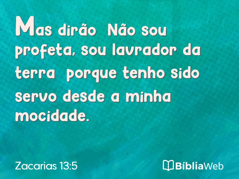 Zacarias 13:5 em imagem para compartilhar
