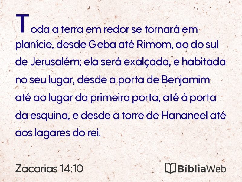 Zacarias 14:10 em imagem para compartilhar
