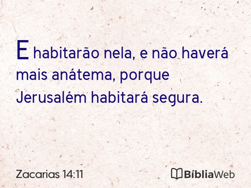 Zacarias 14:11 em imagem para compartilhar