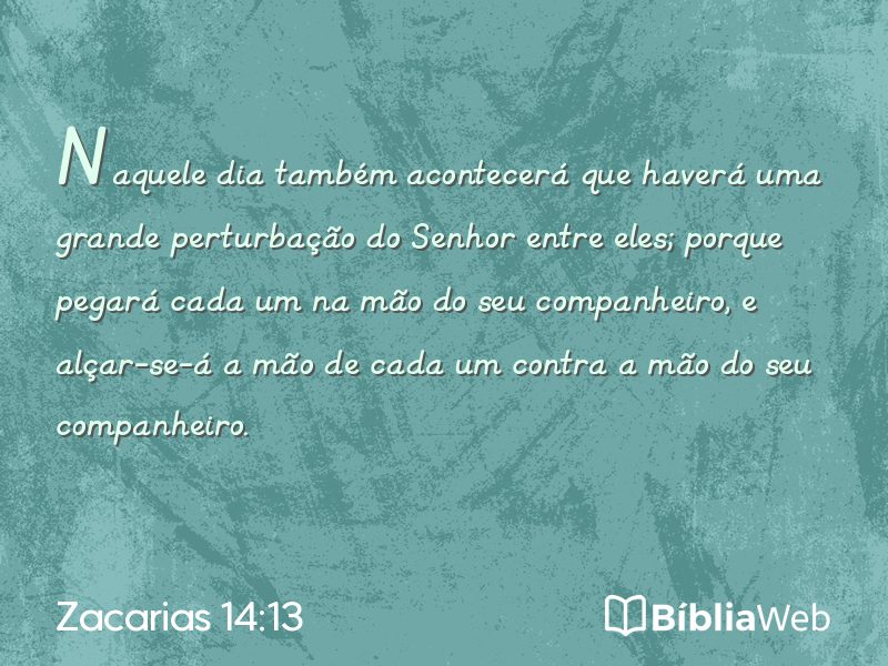 Zacarias 14:13 em imagem para compartilhar