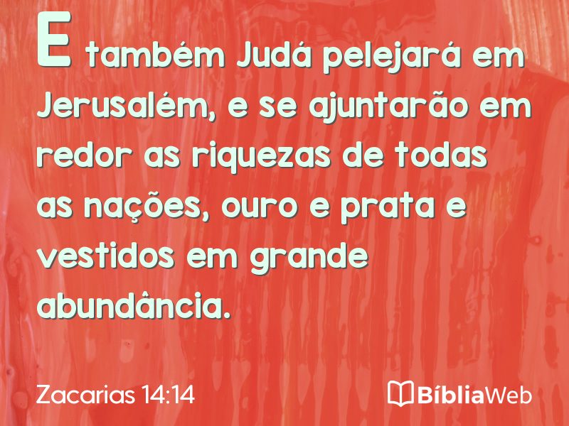 Zacarias 14:14 em imagem para compartilhar
