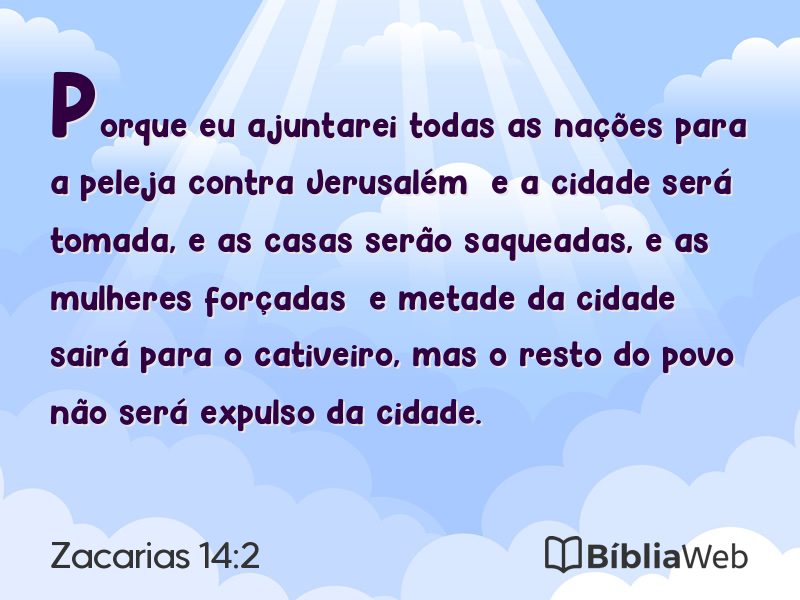 Zacarias 14:2 em imagem para compartilhar