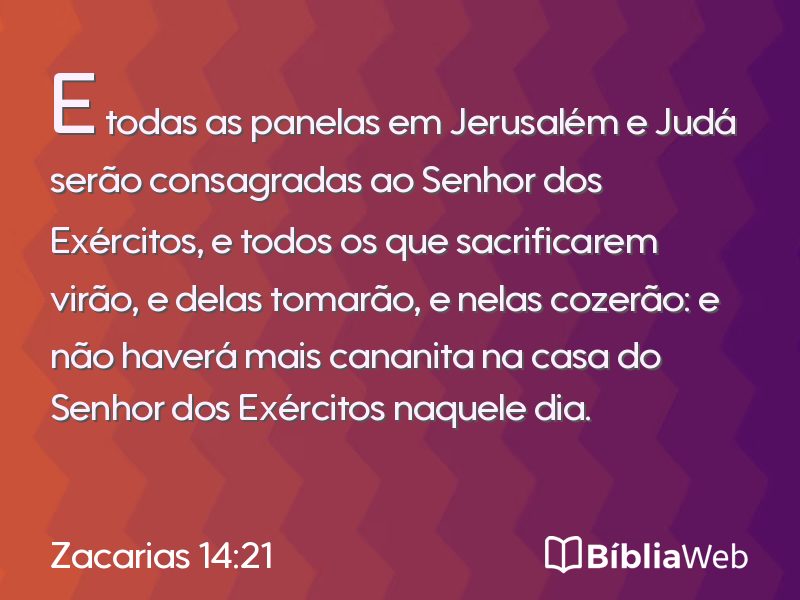 Zacarias 14:21 em imagem para compartilhar