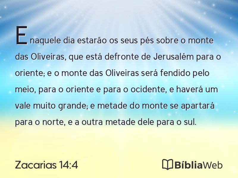 Zacarias 14:4 em imagem para compartilhar