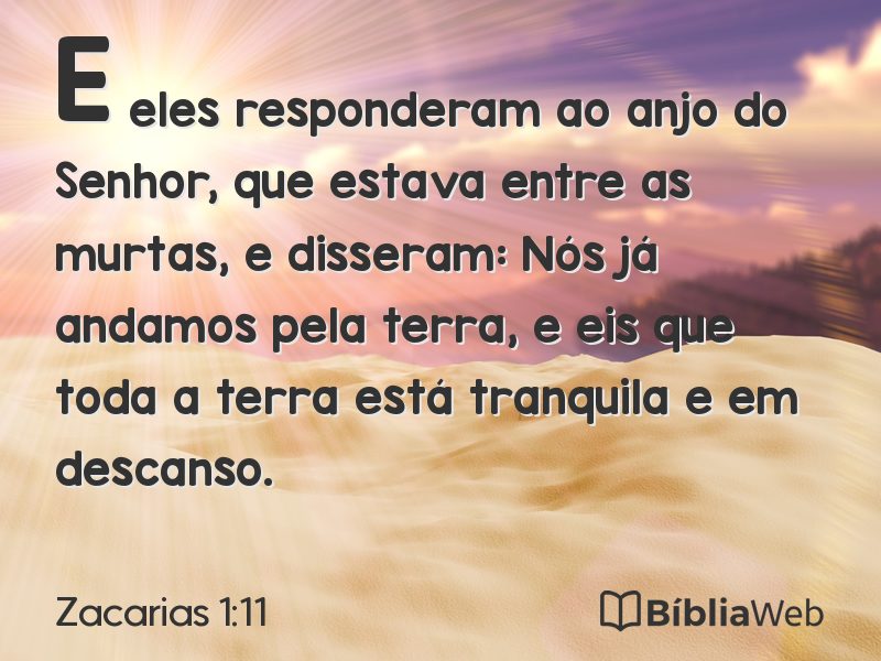 Zacarias 1:11 em imagem para compartilhar