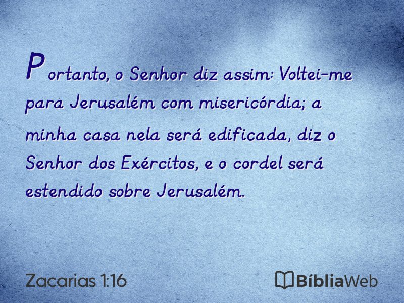 Zacarias 1:16 em imagem para compartilhar
