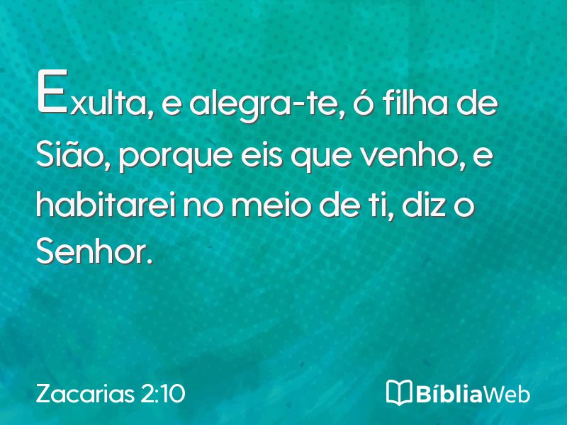 Zacarias 2:10 em imagem para compartilhar