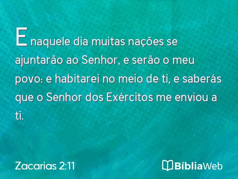 Zacarias 2:11 em imagem para compartilhar