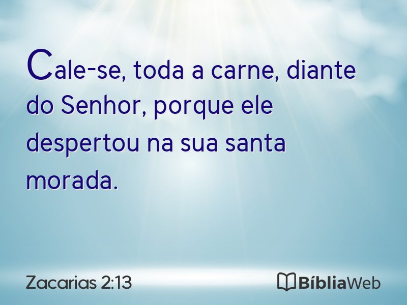 Zacarias 2:13 em imagem para compartilhar