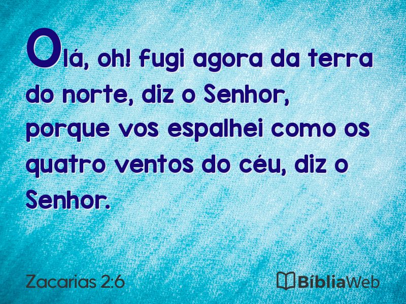 Zacarias 2:6 em imagem para compartilhar