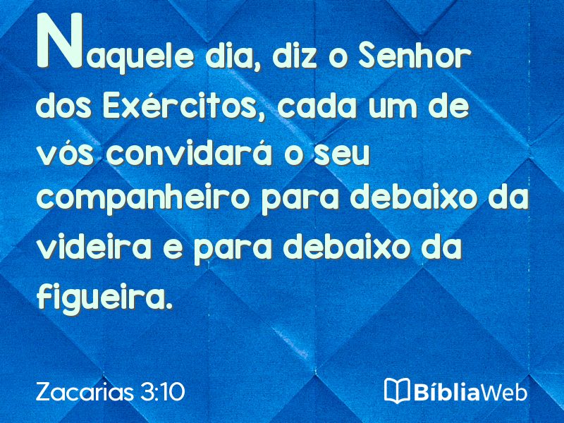 Zacarias 3:10 em imagem para compartilhar