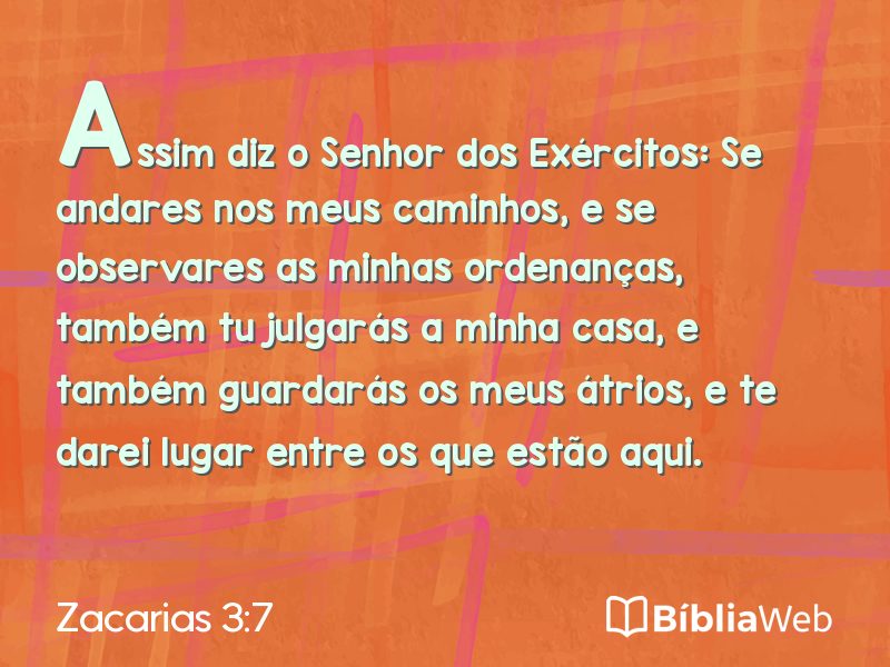 Zacarias 3:7 em imagem para compartilhar