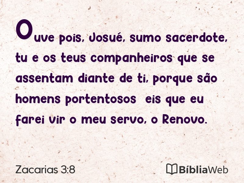 Zacarias 3:8 em imagem para compartilhar