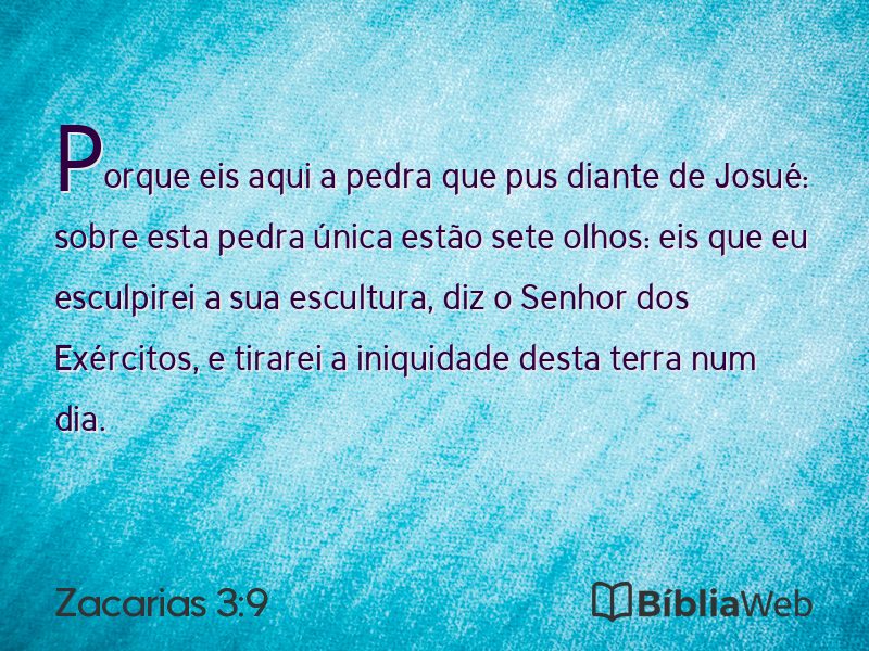 Zacarias 3:9 em imagem para compartilhar