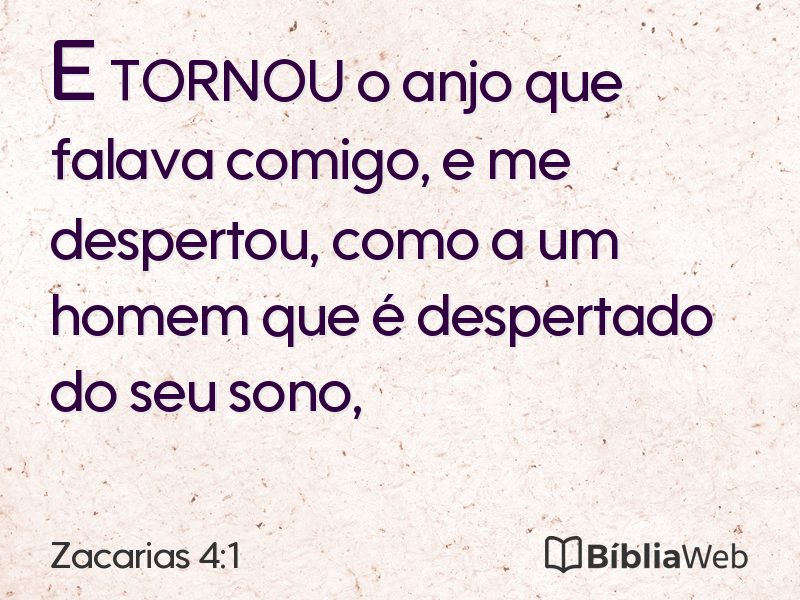 Zacarias 4:1 em imagem para compartilhar