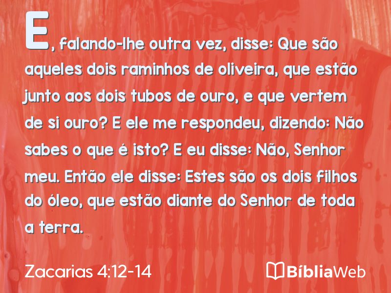 Zacarias 4:12-14 em imagem para compartilhar