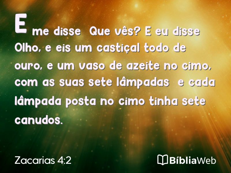 Zacarias 4:2 em imagem para compartilhar