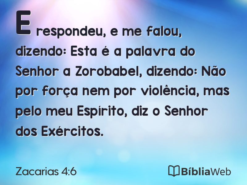 Zacarias 4:6 em imagem para compartilhar