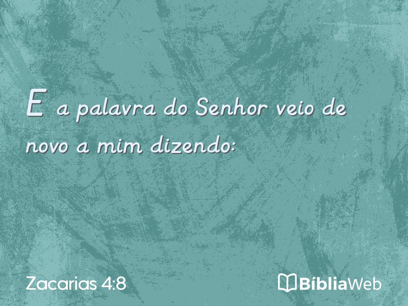 Zacarias 4:8 em imagem para compartilhar