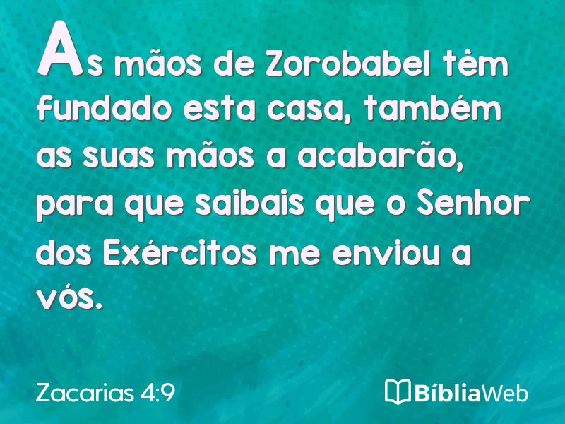 Zacarias 4:9 em imagem para compartilhar