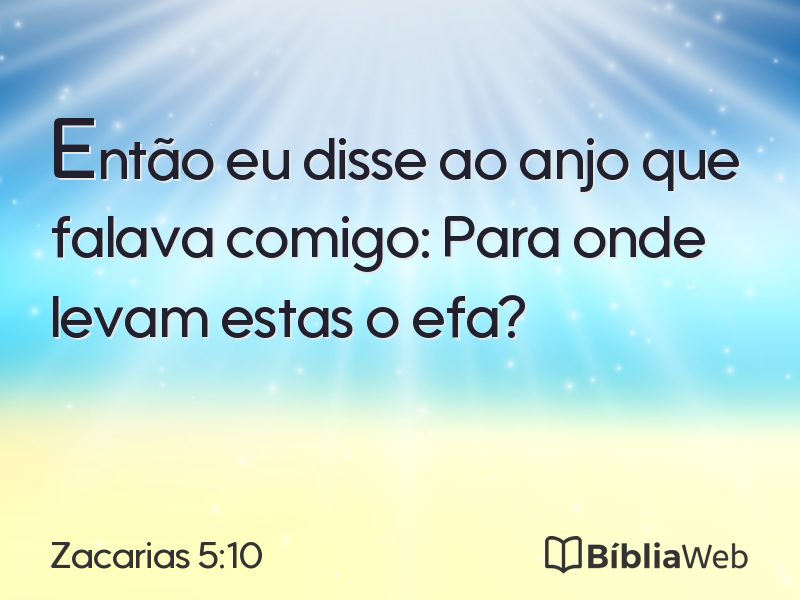 Zacarias 5:10 em imagem para compartilhar