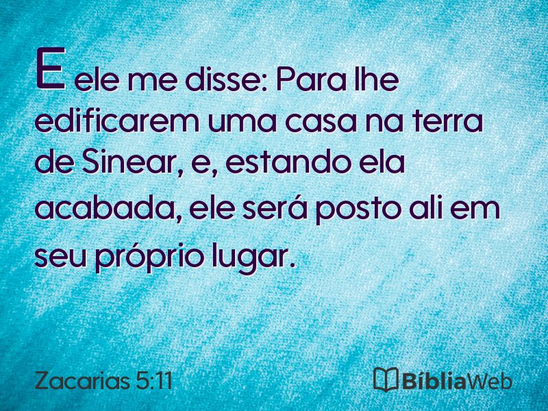 Zacarias 5:11 em imagem para compartilhar