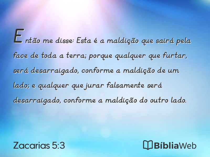 Zacarias 5:3 em imagem para compartilhar