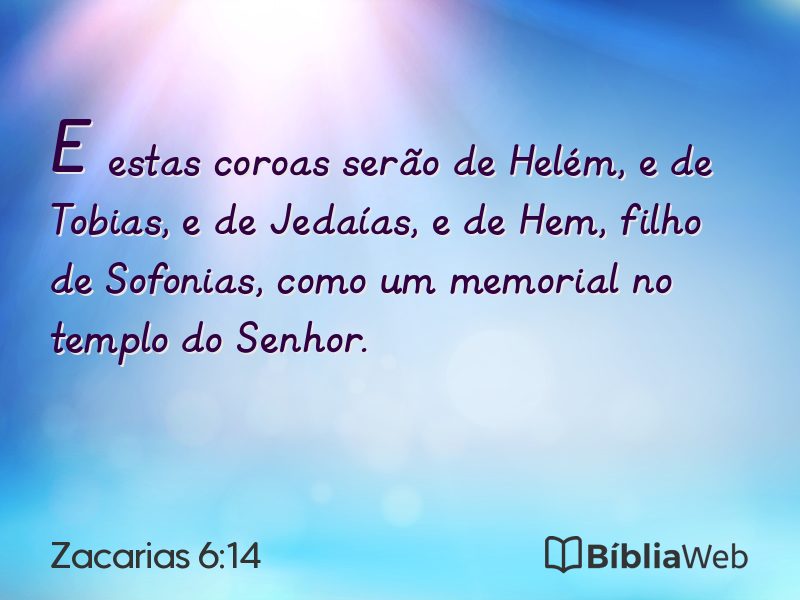 Zacarias 6:14 em imagem para compartilhar