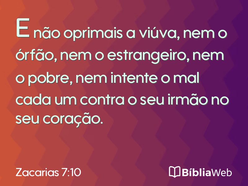 Zacarias 7:10 em imagem para compartilhar