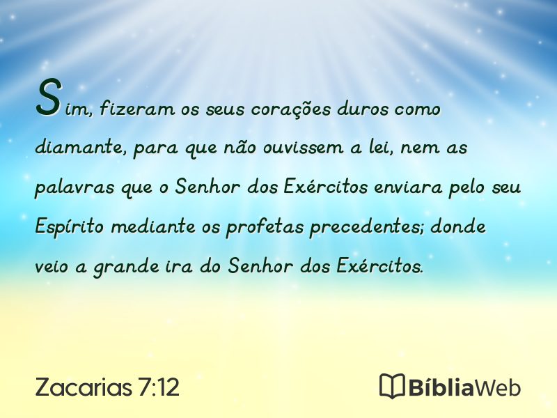Zacarias 7:12 em imagem para compartilhar