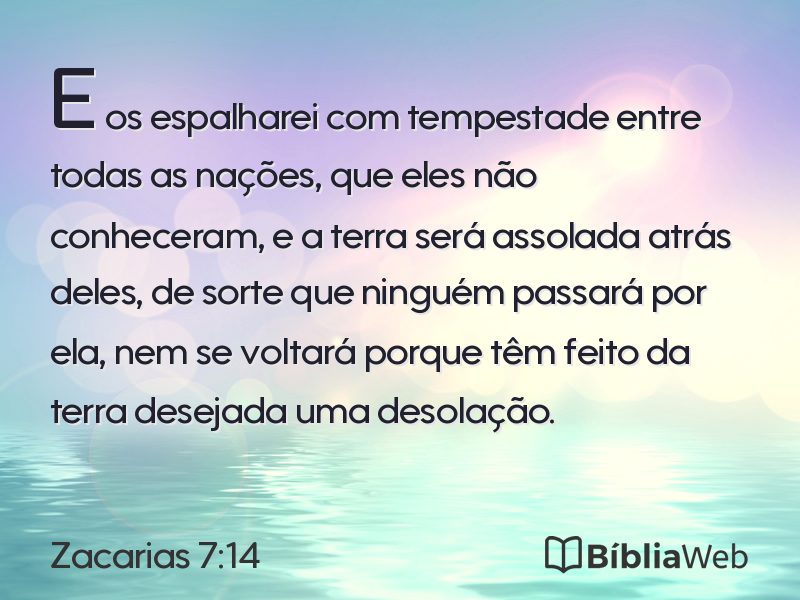 Zacarias 7:14 em imagem para compartilhar