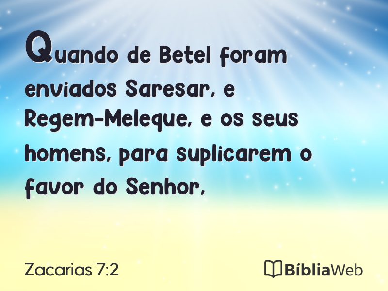 Zacarias 7:2 em imagem para compartilhar