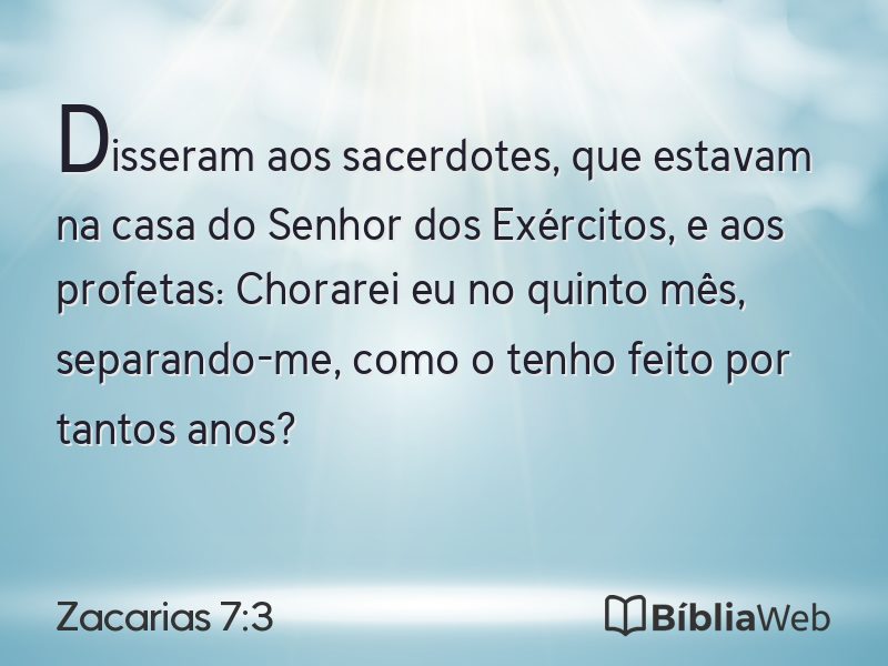Zacarias 7:3 em imagem para compartilhar