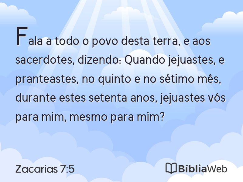 Zacarias 7:5 em imagem para compartilhar