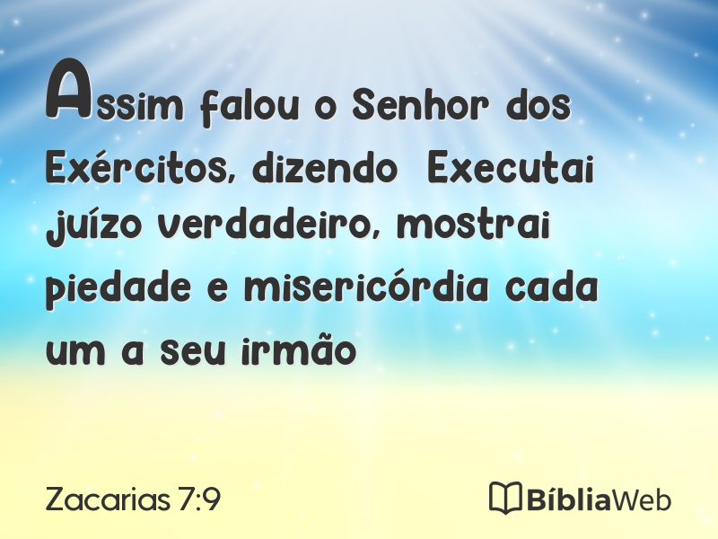 Zacarias 7:9 em imagem para compartilhar