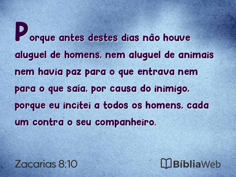 Zacarias 8:10 em imagem para compartilhar