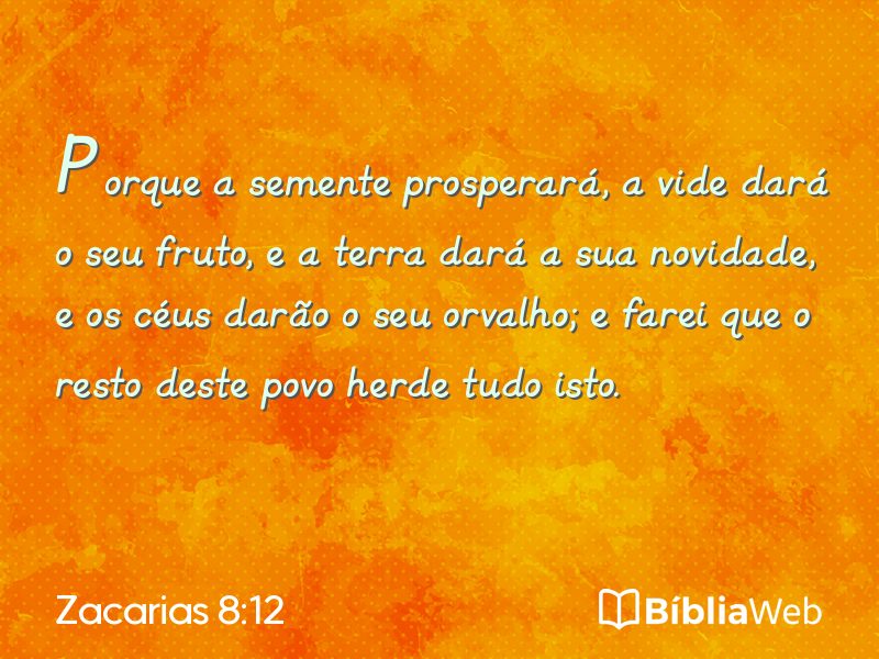 Zacarias 8:12 em imagem para compartilhar