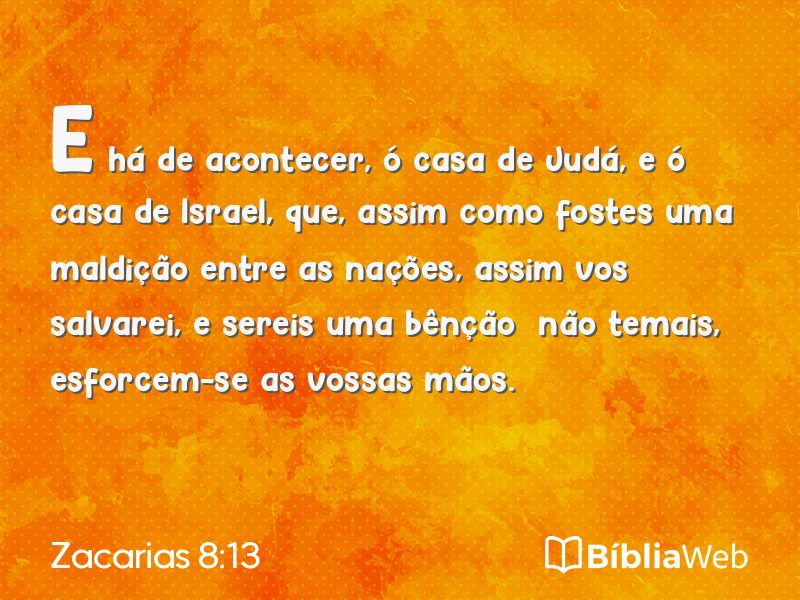Zacarias 8:13 em imagem para compartilhar