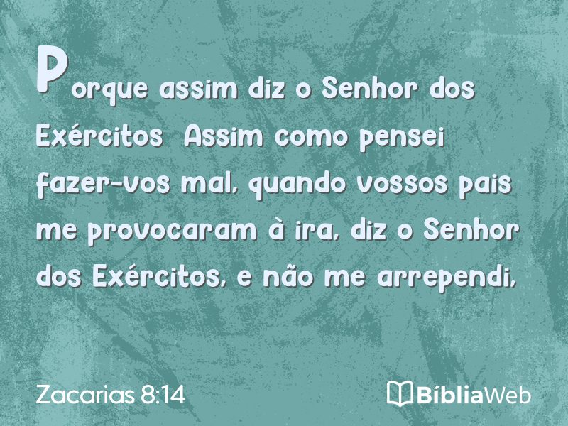 Zacarias 8:14 em imagem para compartilhar