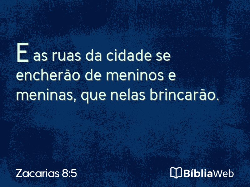 Zacarias 8:5 em imagem para compartilhar