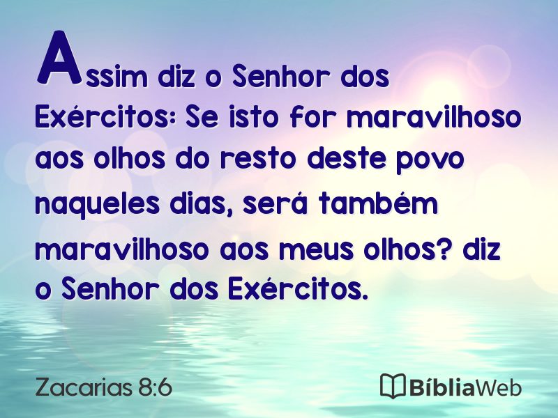 Zacarias 8:6 em imagem para compartilhar