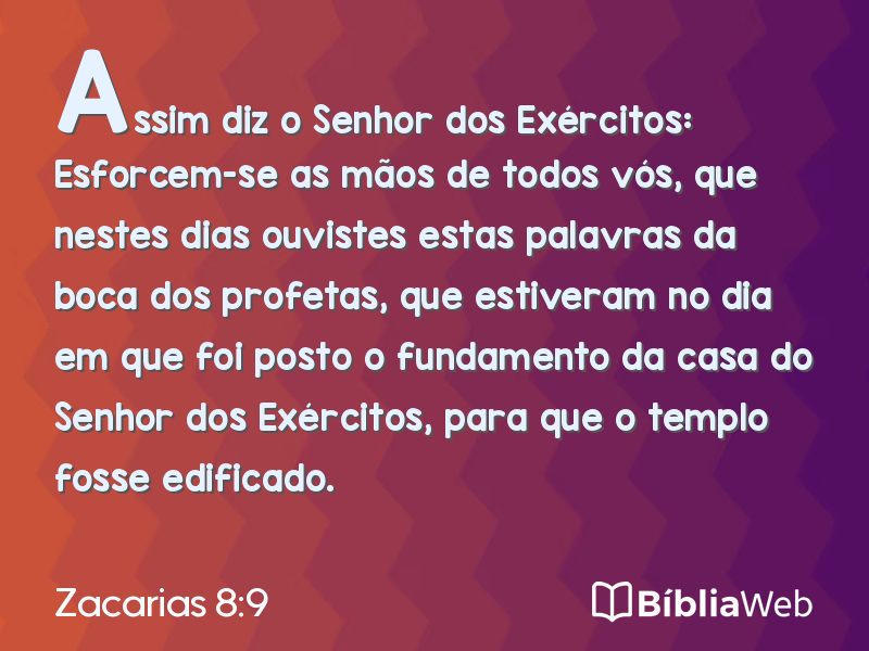 Zacarias 8:9 em imagem para compartilhar