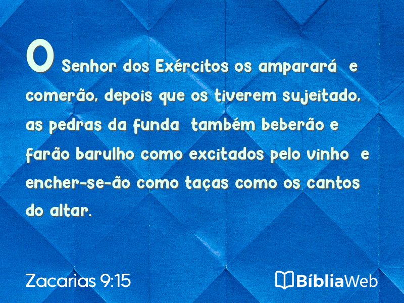 Zacarias 9:15 em imagem para compartilhar