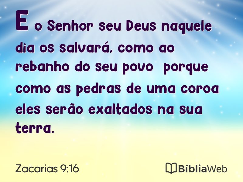 Zacarias 9:16 em imagem para compartilhar