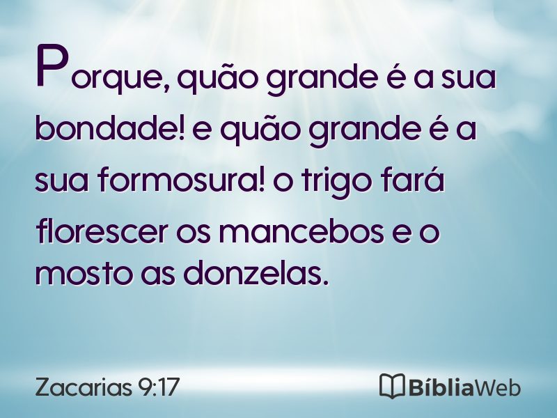 Zacarias 9:17 em imagem para compartilhar